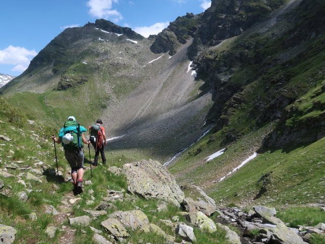 Ursa und Christian am Wildenkogelweg zwischen Seewand und Löbbenbach (16. Juli)