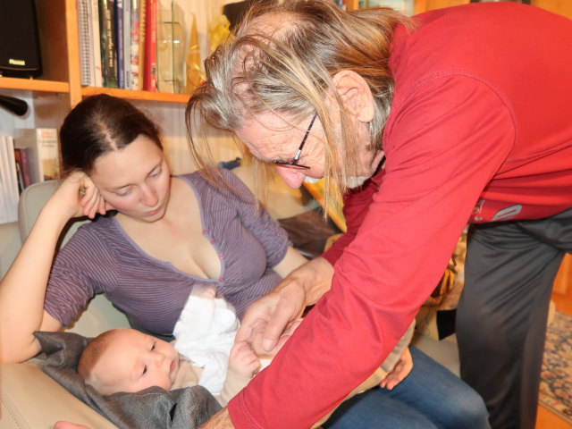 Sabine, Nils und Papa im Haus meiner Eltern