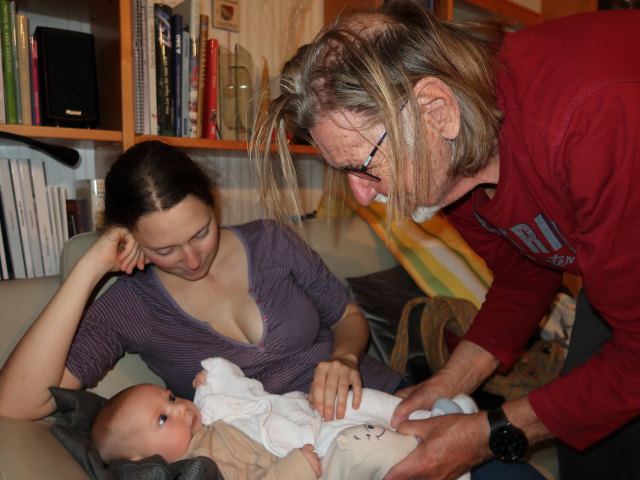 Nils, Sabine und Papa im Haus meiner Eltern