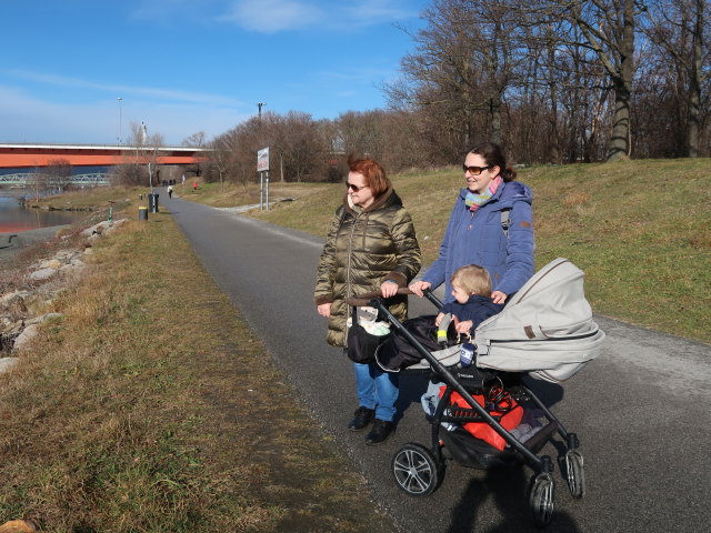 Brigitte, Nils und Sabine zwischen Brigittenauer Brücke und Reichsbrücke