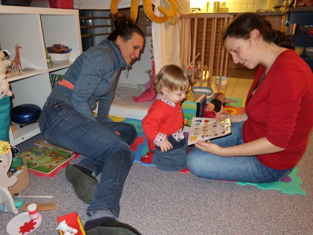Ursa, Nils und Sabine in unserer Wohnung