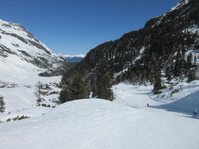 Melanie auf der Abfahrt Grünsee