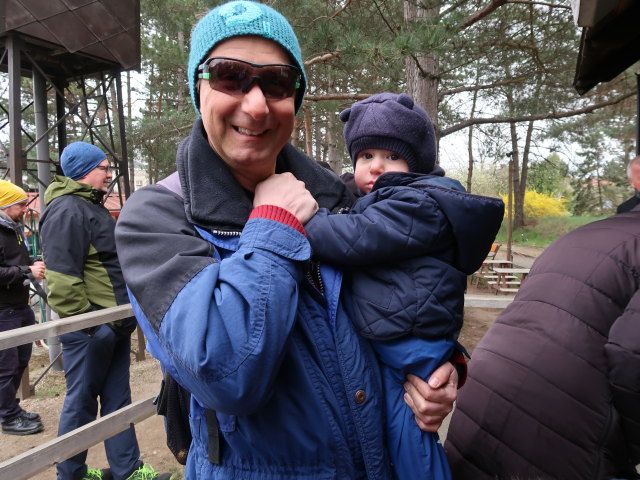 Ich und Nils bei der Gartenbahn