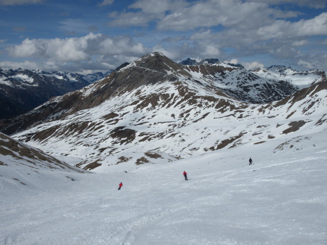 Stefan, Melanie und Frank auf der Skiroute 42 (22. Apr.)