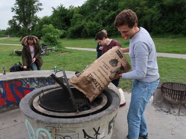 Iris, ? und Andreas auf der Donauinsel