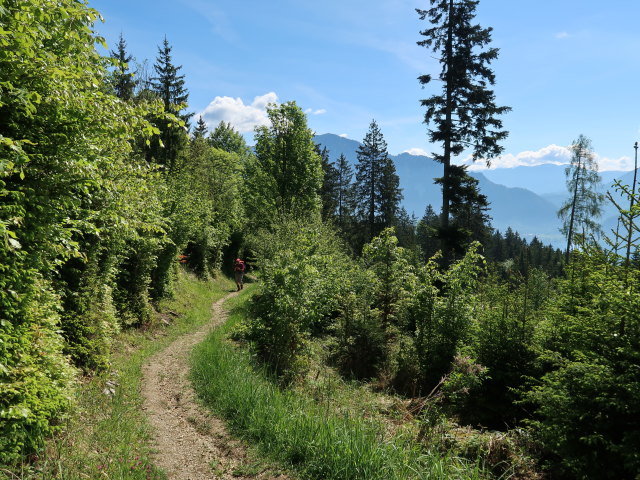 Melanie zwischen Brückelstube und Aussichtsplattform Hollerberg