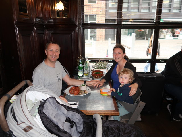 Ich, Sabine und Nils im Restaurant Bryggergården in Roskilde (18. Mai)