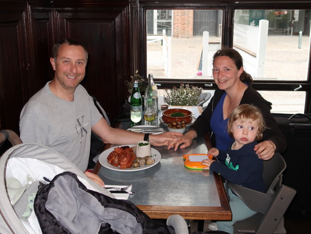 Ich, Sabine und Nils im Restaurant Bryggergården in Roskilde (18. Mai)