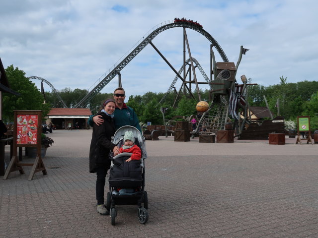 Sabine, ich und Nils in Djurs Sommerland in Nimtofte (21. Mai)