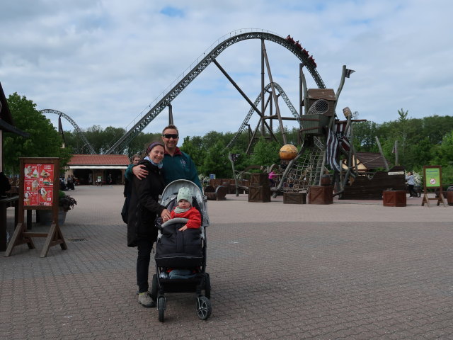 Sabine, ich und Nils in Djurs Sommerland in Nimtofte (21. Mai)