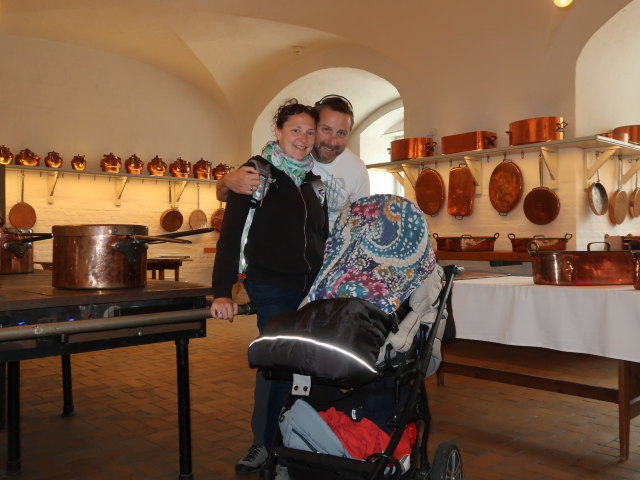 Sabine und ich in Det Kongelige Festkøkken in Christiansborg Slot in København (30. Mai)