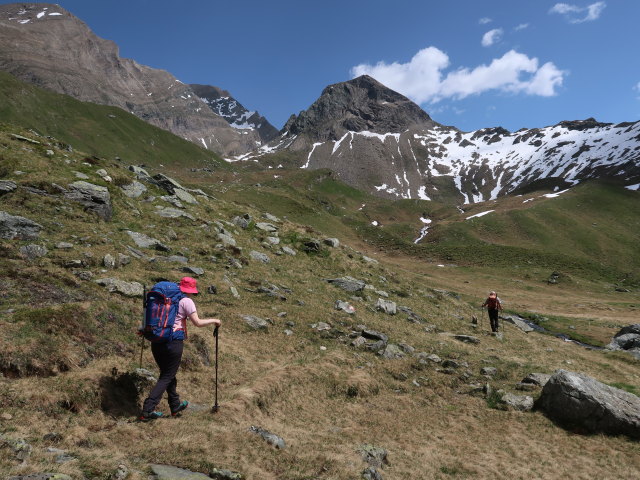 Irene und Reinhard am Krefelder Weg im Reichenbergkar (14. Juni)