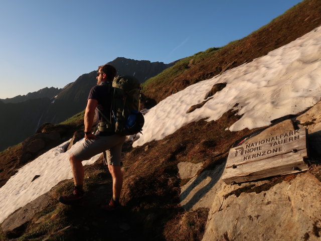 Christian am Gleiwitzer Höhenweg zwischen Gleiwitzer Hütte und Ochsenkar (22. Juni)