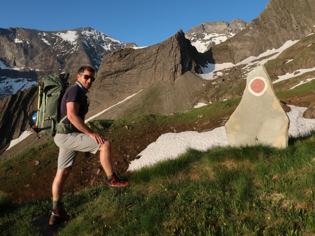 Christian am Gleiwitzer Höhenweg zwischen Gleiwitzer Hütte und Ochsenkar (22. Juni)
