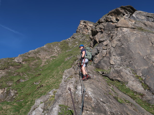 Christian am Gleiwitzer Höhenweg zwischen Unterer Jägerscharte und Oberer Jägerscharte (22. Juni)