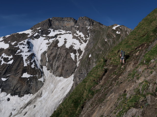 Christian am Gleiwitzer Höhenweg zwischen Unterer Jägerscharte und Oberer Jägerscharte (22. Juni)
