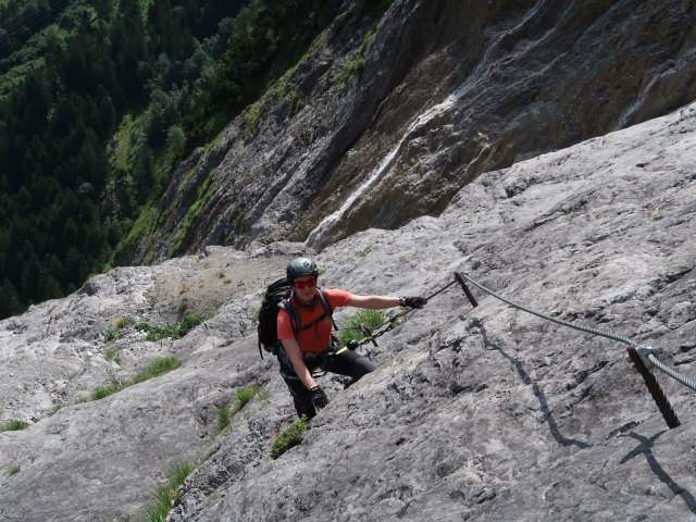 Klostertaler Klettersteig: Carmen im Abschnitt 4 'Dirty Shoe Corner'
