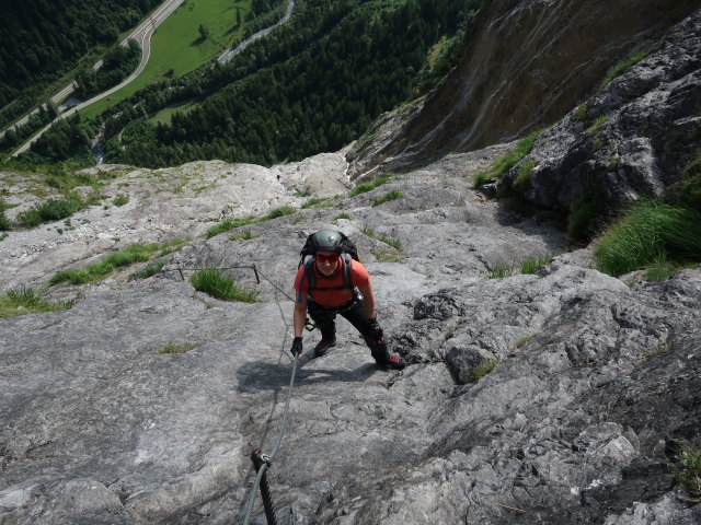 Klostertaler Klettersteig: Carmen im Abschnitt 4 'Dirty Shoe Corner'