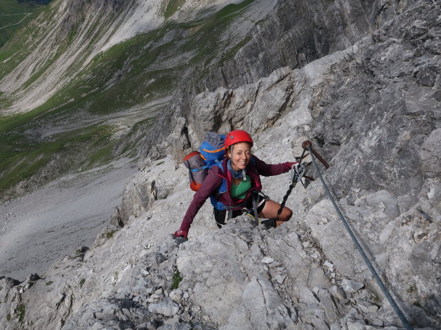 Arlberger Klettersteig: Angela zwischen Osteinstieg und Weißschrofenspitze (19. Juli)