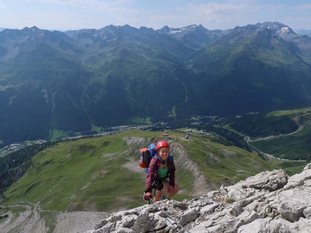 Arlberger Klettersteig: Angela zwischen Osteinstieg und Weißschrofenspitze (19. Juli)