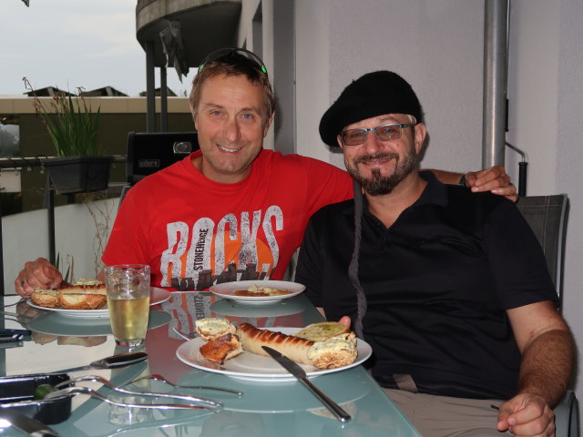 Ich und Markus in der Kürbergstraße in Zürich (26. Juli)