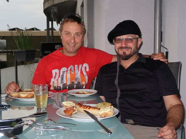 Ich und Markus in der Kürbergstraße in Zürich (26. Juli)