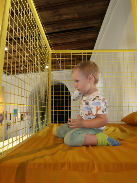 Nils in der Ausstellung 'Träume ... träumen'