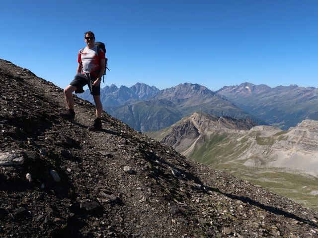 Ronald am Klagenfurter Jubiläumsweg zwischen Weißenbachscharte und Hinterem Modereck (8. Aug.)