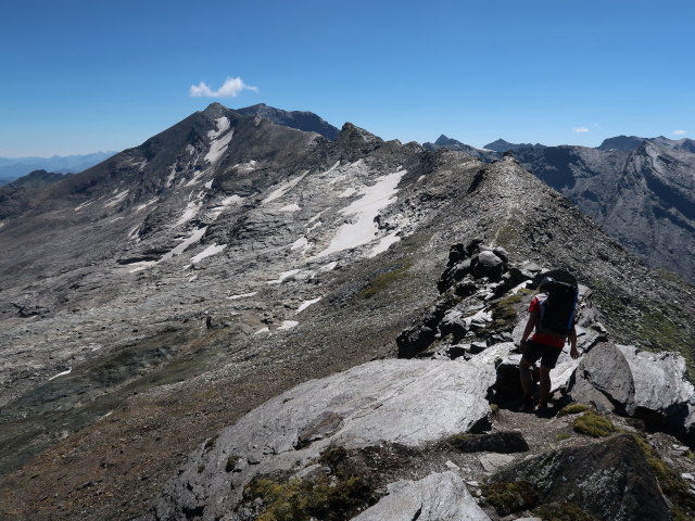 Ronald am Klagenfurter Jubiläumsweg zwischen Hinterem Modereck und Herbertturm (8. Aug.)