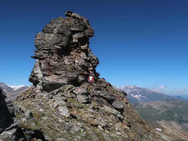 Ronald am Klagenfurter Jubiläumsweg zwischen Hinterem Modereck und Herbertturm (8. Aug.)