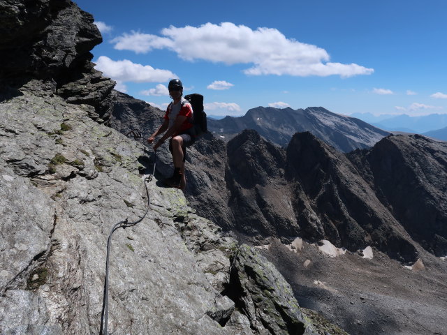 Ronald am Klagenfurter Jubiläumsweg zwischen Arlthöhe und Unterer Jausenscharte (8. Aug.)