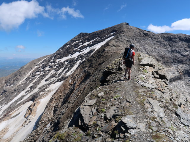 Ronald am Klagenfurter Jubiläumsweg zwischen Unterer Jausenscharte und Schneehorn (8. Aug.)