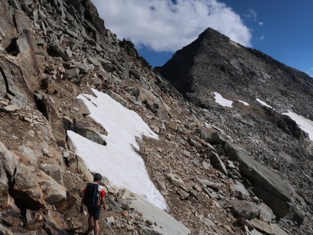 Ronald zwischen Nördlicher Goldzechscharte und Südlicher Goldzechscharte (8. Aug.)