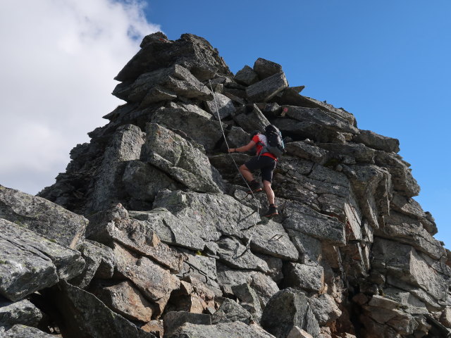 Ronald zwischen Südlicher Goldzechscharte und Goldzechkopf (8. Aug.)