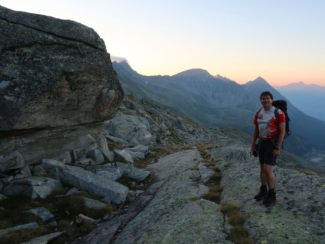 Ronald am Duisburg-Hannover-Weg zwischen Duisburger Hütte und Feldseescharte (10. Aug.)