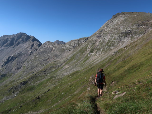 Ronald am Hagener Weg zwischen Feldseescharte und Hagener Hütte (10. Aug.)