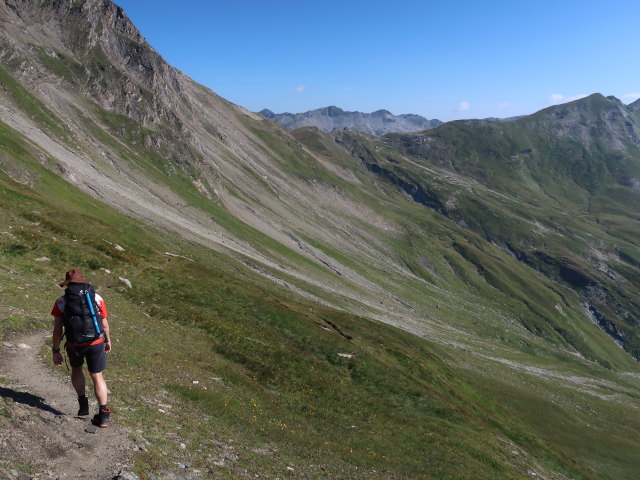 Ronald am Hagener Weg zwischen Feldseescharte und Hagener Hütte (10. Aug.)
