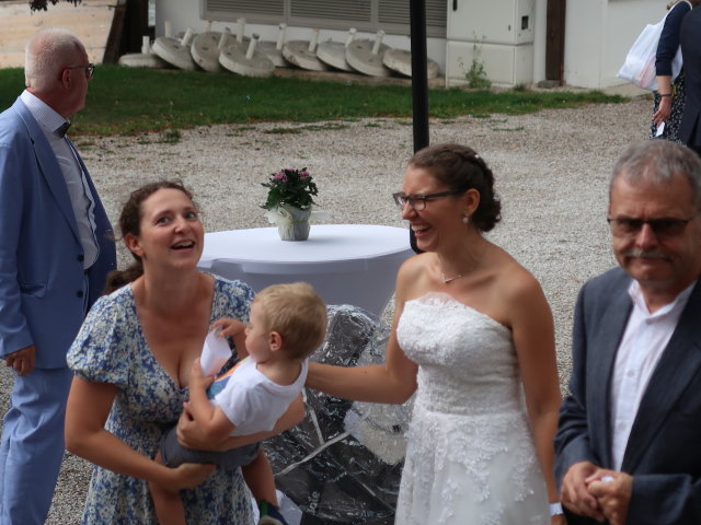Sabine, Nils und Kathrin beim Musikpavillon Payerbach
