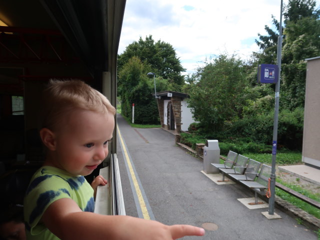 Nils in der Haltestelle Stiefern, 227 m