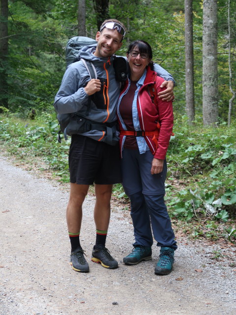 Christoph und Ulrike im Kaisertal zwischen Bärentalbach und Hinterbärenbad (23. Aug.)