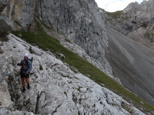 Kaiserschützen-Klettersteig: Christoph zwischen Einstieg und Abzweigung Kleine Halt (24. Aug.)