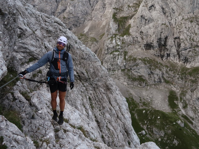 Kaiserschützen-Klettersteig: Christoph zwischen Einstieg und Abzweigung Kleine Halt (24. Aug.)
