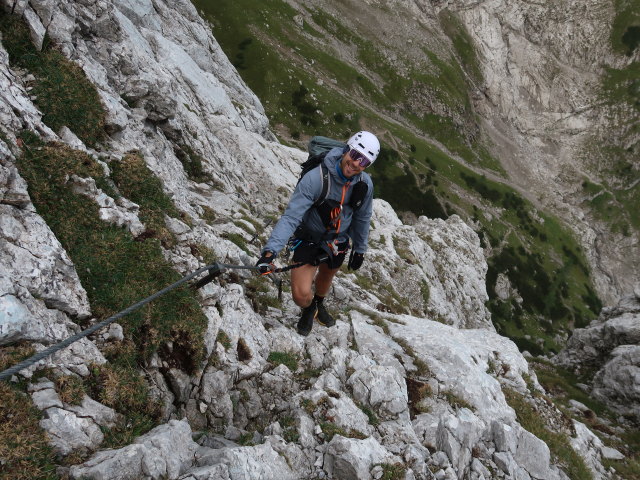 Kaiserschützen-Klettersteig: Christoph zwischen Einstieg und Abzweigung Kleine Halt (24. Aug.)